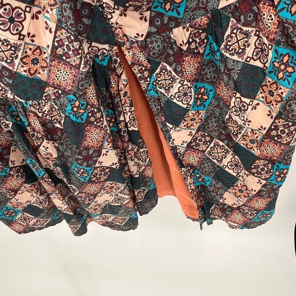 Anthropologie The Peregrine Midi Dress Size L Smocked Ruffle Cotton Tiered - Picture 3 of 14